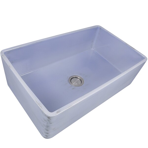 Nantucket Sinks 33-Inch Farmhouse Fireclay Sink with Shabby Sugar Finish FCFS3320S-ShabbySugar - main